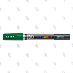 Marcatore a pennarello Lyra Graduate Mark All: confezione con 6 pz., inchiostro verde prato, punta 0,7 mm