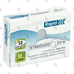 Punti metallici per cucitrici Rapid Standard: confezione con 10 scatolini (pz.) con 2000 u.