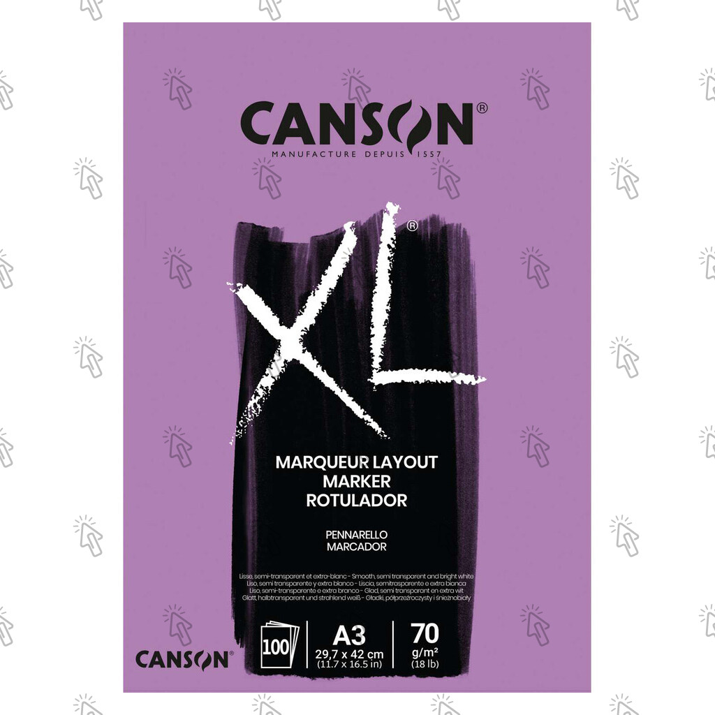 Carta per il disegno Canson XL Marker: in fogli, blocco (album) con 100 u., 29,7 × 42 cm