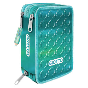 Astuccio 3 Zip Giotto Smart Shiny: acqua marina