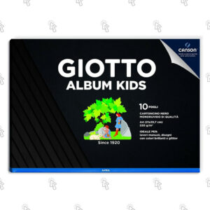 Carta per usi creativi Giotto Album Kids: in fogli, blocco con 10 u., 220 g/mq, nero