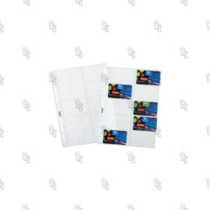 Buste con tasche e banda forata per raccoglitore ad anelli Favorit Porta cards: confezione con 10 u.