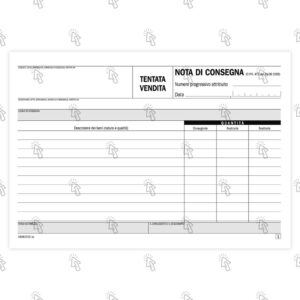 Blocco Data Ufficio nota di consegna / tentata vendita: 50 fogli, in duplice copia, autoricalcante, 14.8 X 21.5 cm