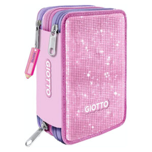 Astuccio 3 Zip Giotto Crystal: rosa
