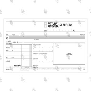 Blocco Data Ufficio ricevute – fatture di affitto: 50 fogli, in duplice copia, autoricalcante, 10 X 16.8 cm