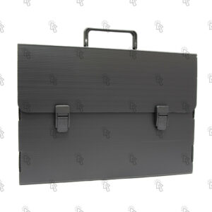 Valigetta per documenti Balmar Black, Linea Eco: misure 27 × 38 × 5 cm