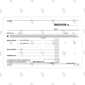 Blocco Data Ufficio ricevute di condominio: 50 fogli, in duplice copia, autoricalcante, 10 X 16.8 cm