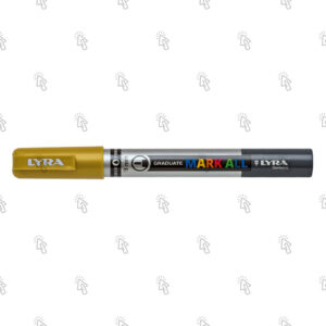 Marcatore a pennarello Lyra Graduate Mark All: confezione con 6 pz., inchiostro oro, punta 1 mm