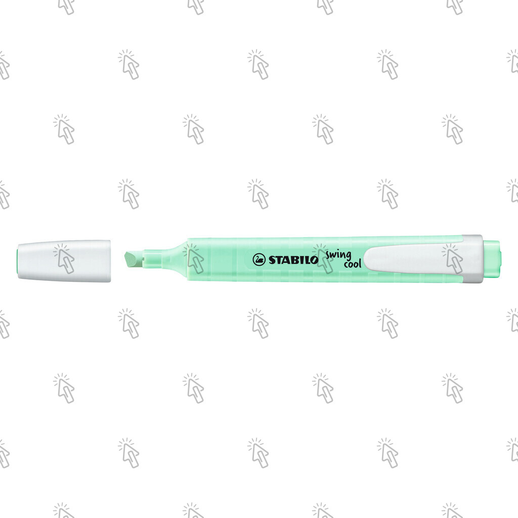 Evidenziatore a pennarello Stabilo swing cool Pastel: confezione con 10 pz., inchiostro verde menta