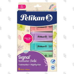 Evidenziatore a pennarello Pelikan Signal: assortiti (pastel), cf. da 6 pz.