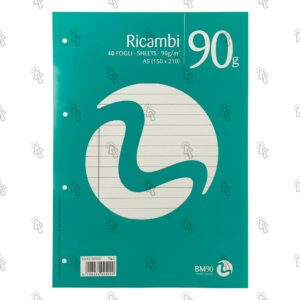 Ricambio per quaderni ad anelli BM 90g: A4, rigatura C, 40 fg.