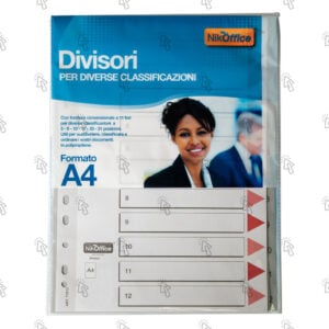 Divisori per raccoglitore ad anelli NikOffice: numeriche