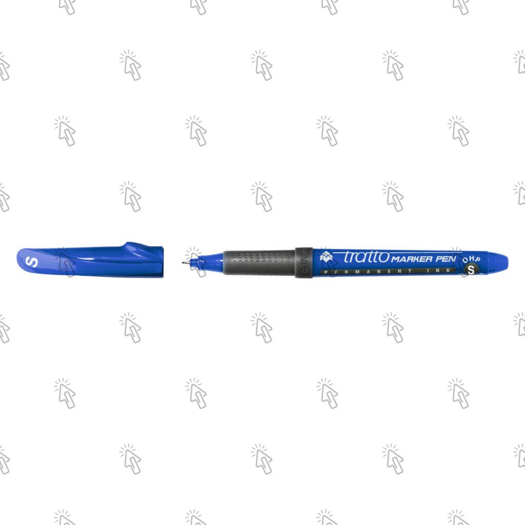 Marcatore a pennarello Tratto Marker Pen OHP “Punta superfine”: confezione con 8 pz., inchiostro blu