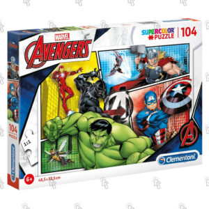 Puzzle Clementoni Supercolor: 104 pezzi, 48.5 X 33.5 cm, Avengers 2019