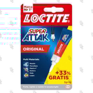 Colla liquida Loctite Super Attak: 3 g + 1 g