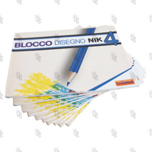 Carta per il disegno NikOffice NIK4: blocco con 20 fogli, confezione con 10 pz., 24 × 33 cm, liscia