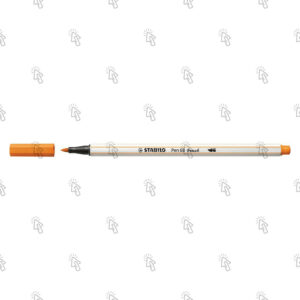 Pennarello Stabilo Pen 68 Brush: arancione, medio, cf. da 10 pz.