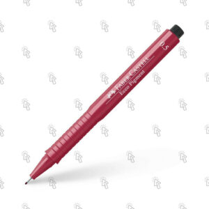 Penna a fibra Faber-Castell Ecco Pigment: confezione con 10 pz., inchiostro rosso, punta 0,05 mm
