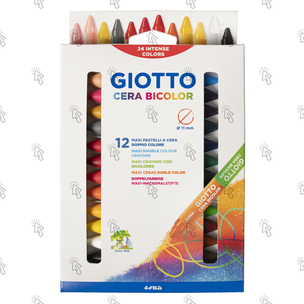 Pastelli a cera Giotto Bicolor: assortiti, ast. da 12 u.