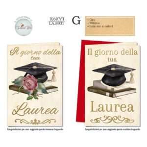 Biglietto aug. Cromo N.B.: Laurea
