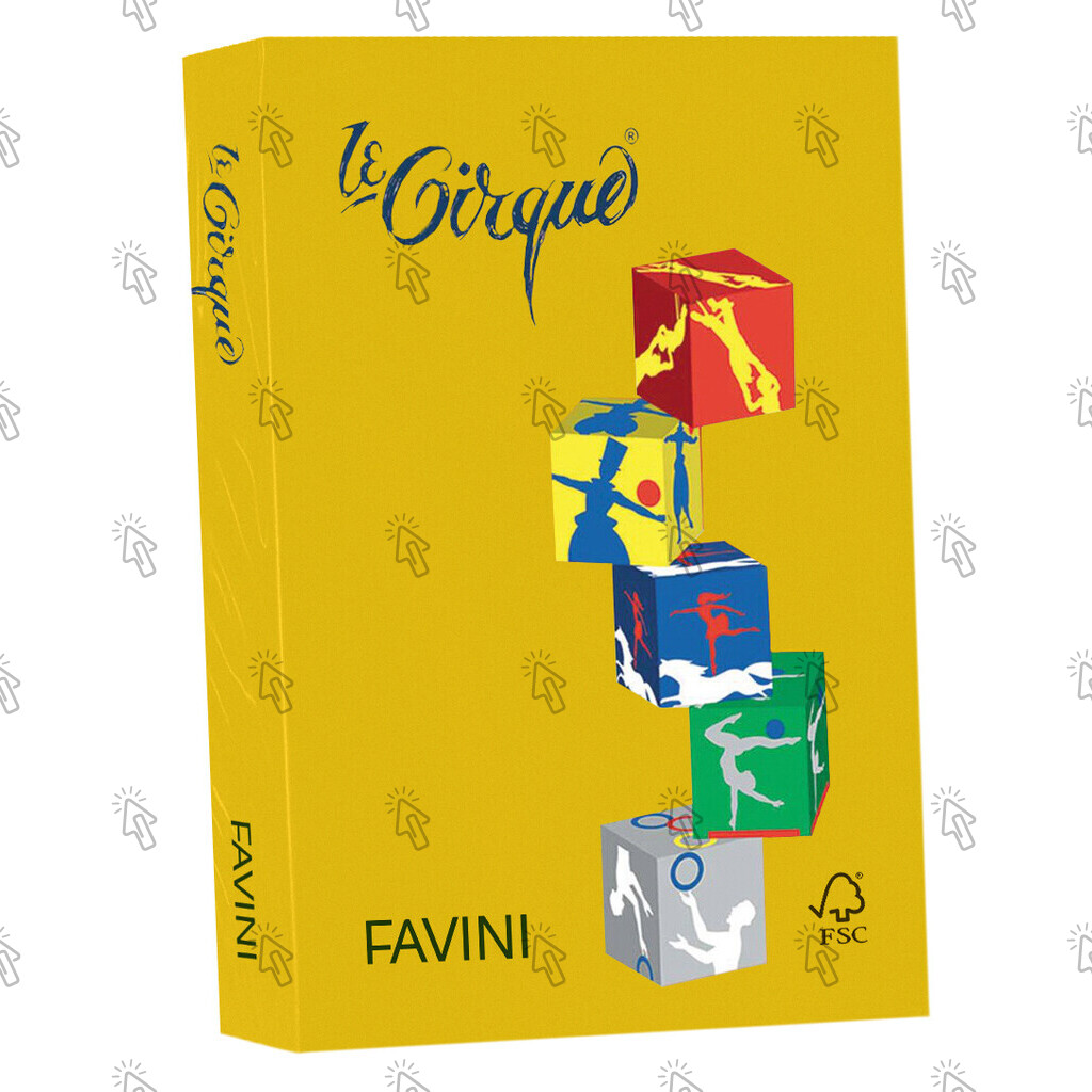 Carta Favini Le Cirque Colori Forti: giallo zolfo 200, 21 X 29.7 cm, A4, 160 g/mq, 250 fg.