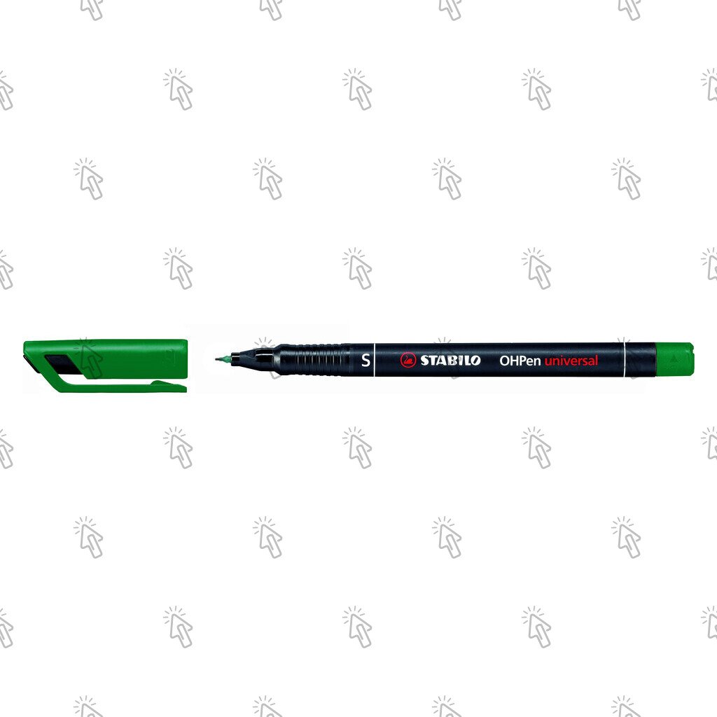 Marcatore a pennarello Stabilo OHPen Universal: confezione con 10 pz., inchiostro verde, punta SF