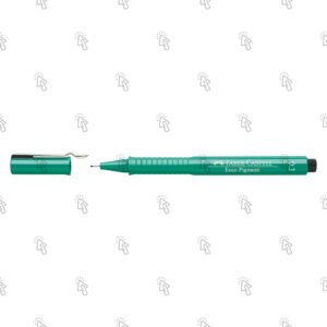 Penna a fibra Faber-Castell Ecco Pigment: confezione con 10 pz., inchiostro verde, punta 0,3 mm