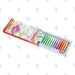 Evidenziatore a pennarello Stabilo swing cool Pastel: astuccio appendibile con 4 u., inchiostro carta da zucchero, rosa pesca, glicine, verde menta