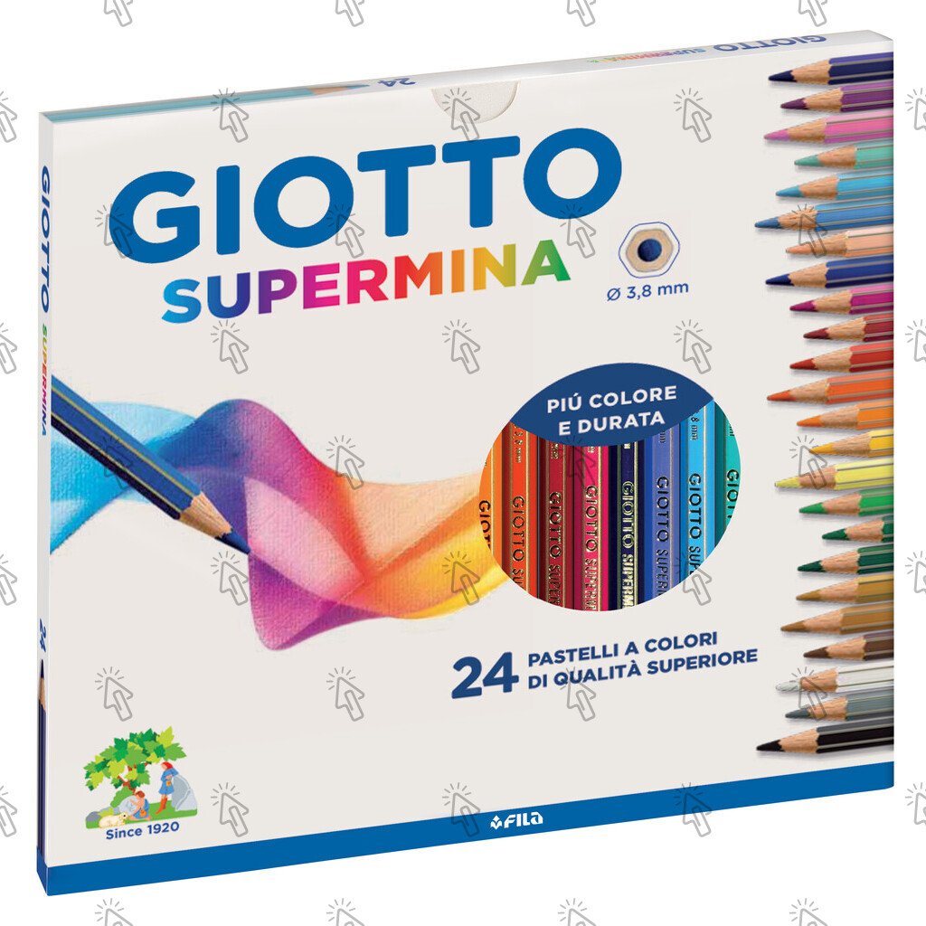 Pastelli a matita Giotto Supermina: astuccio con 24 u., mina colori assortiti