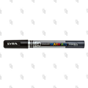Marcatore a pennarello Lyra Graduate Mark All: confezione con 6 pz., inchiostro nero, punta 0,7 mm