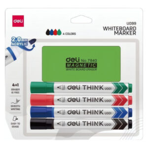 Pennarello per lavagne bianche Deli Think: verde / rosso / blu / nero