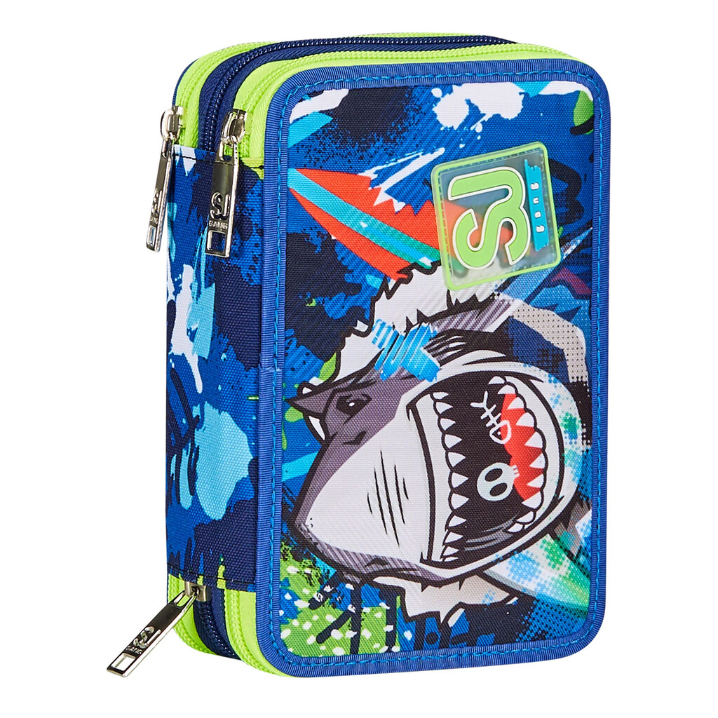 Astuccio 3 Zip Seven Big Sj Gang Sharkstory: azzurro