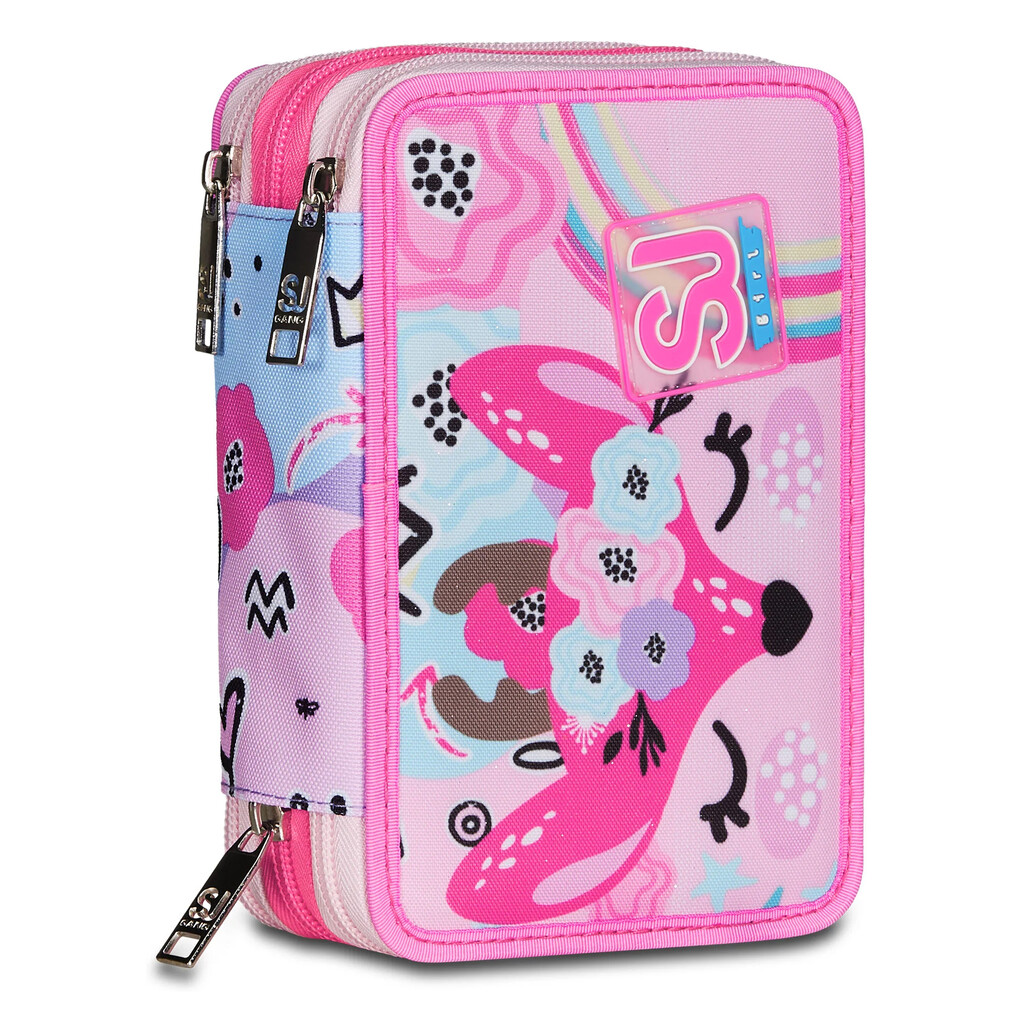 Astuccio 3 Zip Seven Big Sj Gang Pinkhugs: rosa