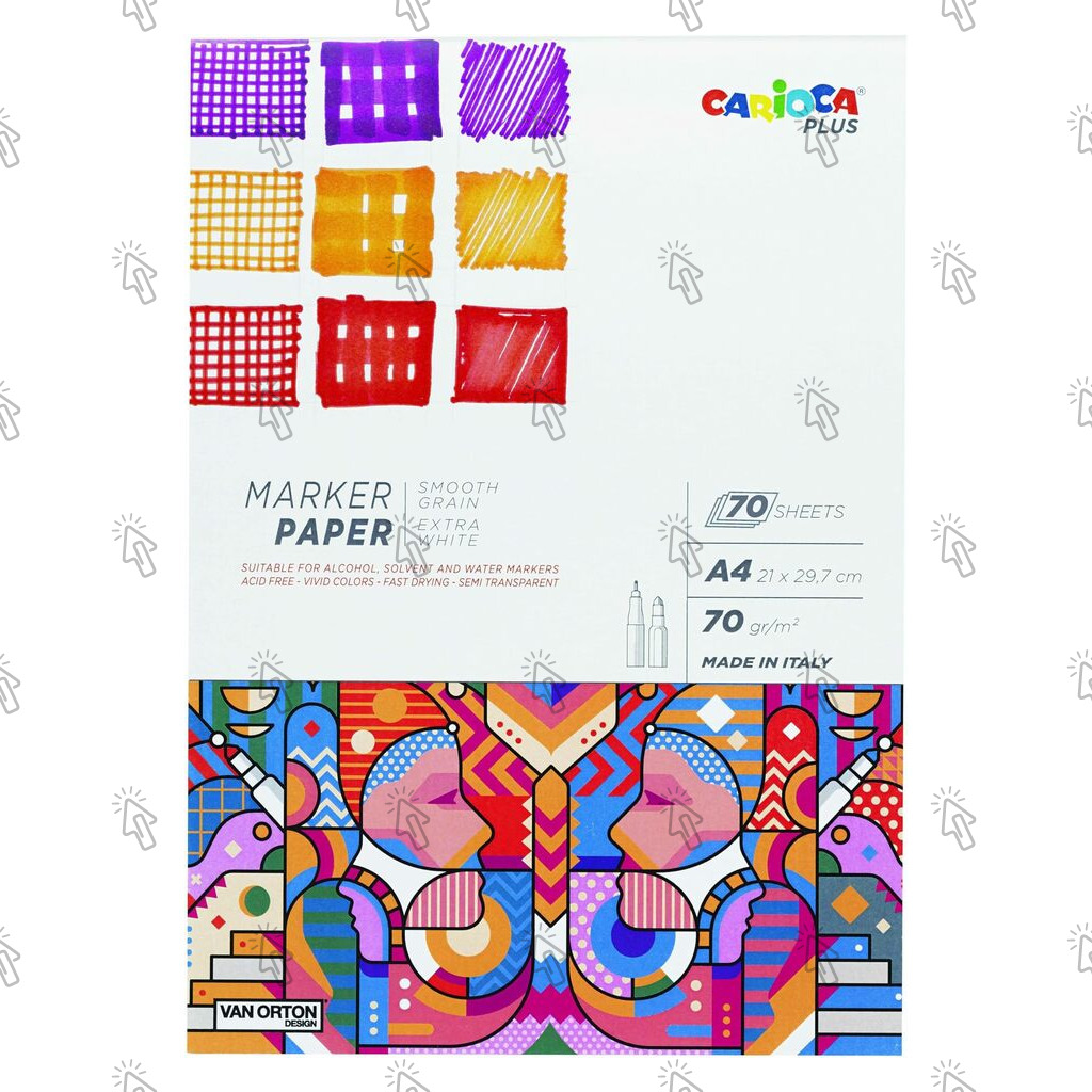 Blocco di carta per disegno Carioca Plus Marker: 210 X 297 mm
