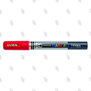 Marcatore a pennarello Lyra Graduate Mark All: confezione con 6 pz., inchiostro rosso, punta 0,7 mm