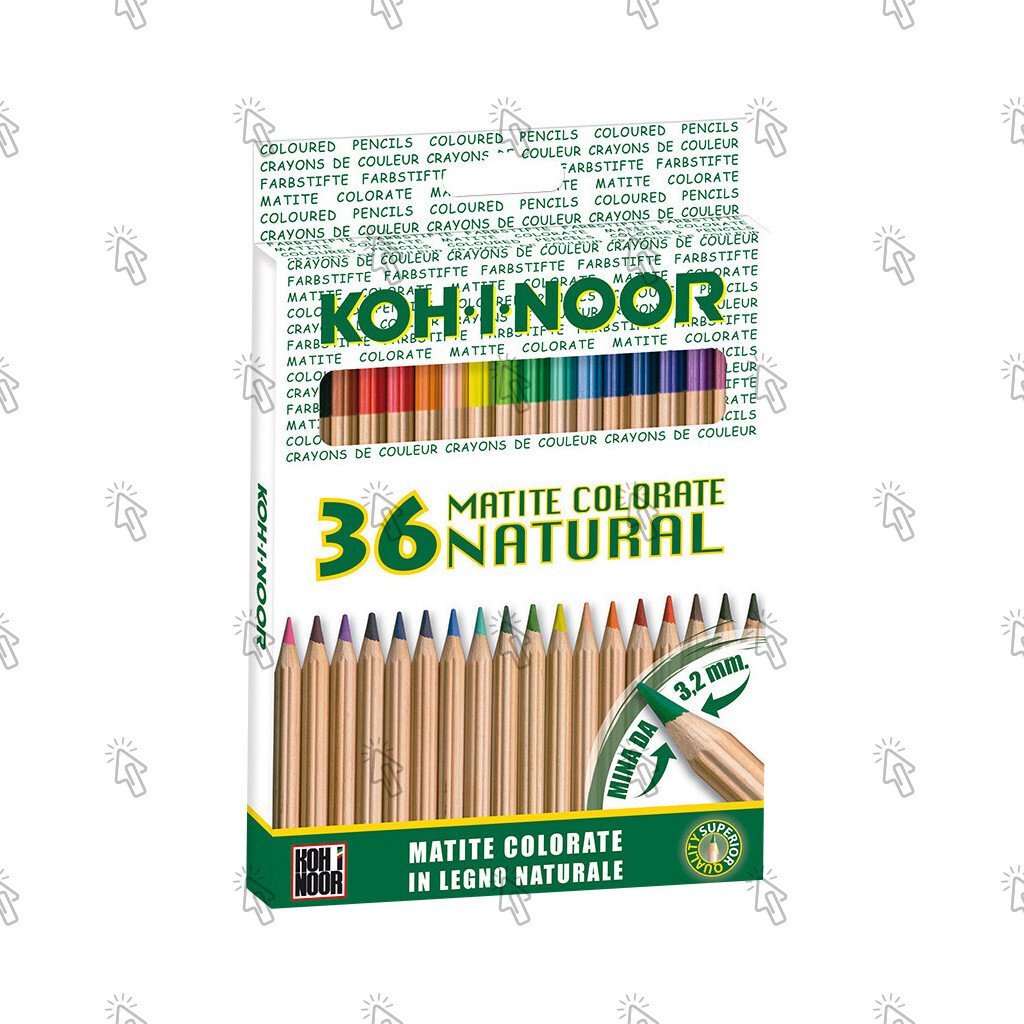 Matite colorate Koh-I-Noor Studio Natural: astuccio con 36 u.