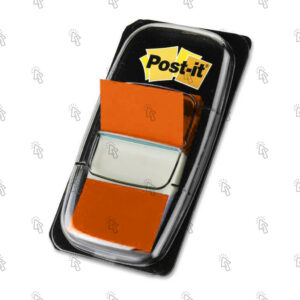 Segnapagina con lembo adesivo 3M Post-It Index 680-4: arancione 02, 25.4 X 43.6 mm, 50 fogli, con dispenser