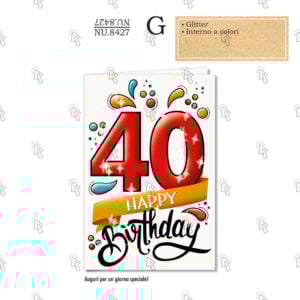 Biglietto aug. Cromo: numero 40 anni