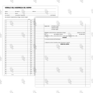 Registro Data Ufficio verbali assemblee condominali (con preambolo prestampato): 80 pg., 31 X 24.5 cm