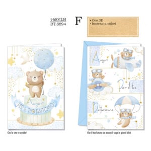 Biglietto aug. Cromo N.B.: battesimo