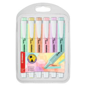 Evidenziatore a pennarello Stabilo swing cool Pastel: astuccio appendibile con 6 u.