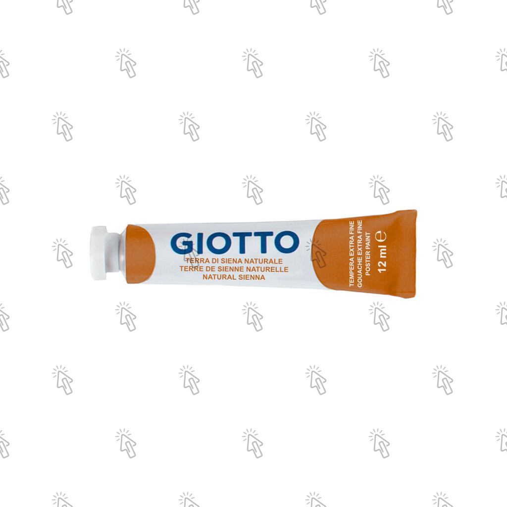 Colore a tempera Giotto Extra Fine: tubetto da 12 ml, astuccio con 6 u., terra di siena naturale