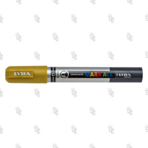 Marcatore a pennarello Lyra Graduate Mark All: confezione con 6 pz., inchiostro oro, punta 2 mm
