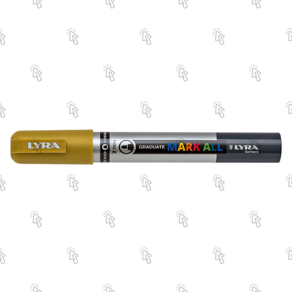 Marcatore a pennarello Lyra Graduate Mark All: confezione con 6 pz., inchiostro oro, punta 2 mm