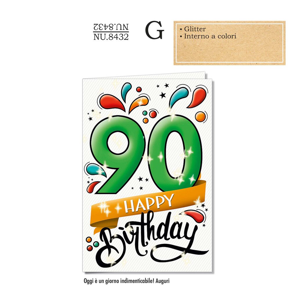 Biglietto aug. Cromo: numero 90 anni