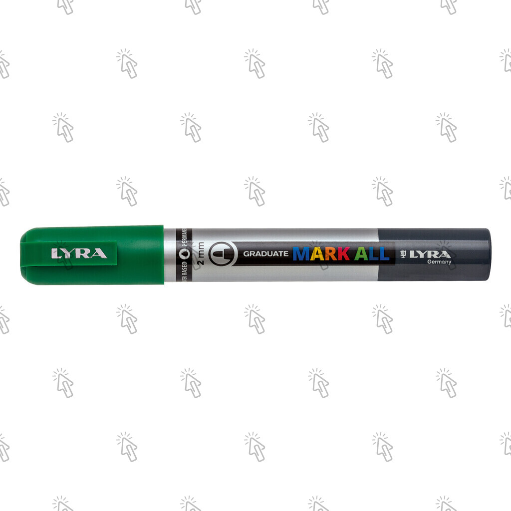 Marcatore a pennarello Lyra Graduate Mark All: confezione con 6 pz., inchiostro verde prato, punta 2 mm