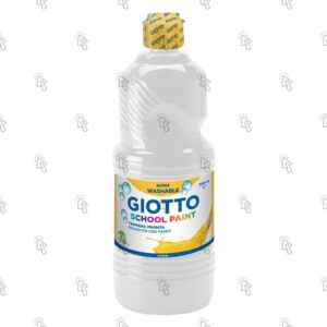 Colore a tempera Giotto School Paint: flacone da 1000 ml, bianco
