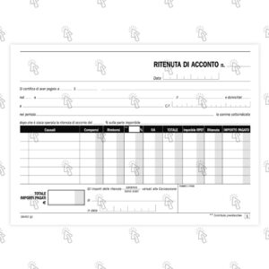 Blocco Data Ufficio certificati delle ritenute d’acconto: 50 fogli, in duplice copia, autoricalcante, 14.8 X 21.5 cm