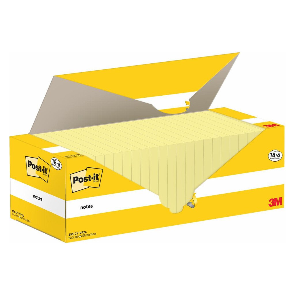 Memo adesivi 3M Post-It Notes 655: giallo canary