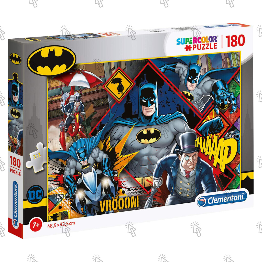 Puzzle Clementoni Supercolor: 180 pezzi, 48.5 X 33.5 cm, Batman